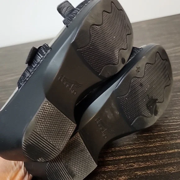 Dansko size 40 black sliver Slides Wedges Sandals Leather - Picture 6 of 7